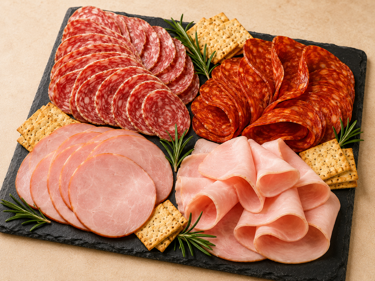 Saucisson sec, chorizo, bacon & jambon